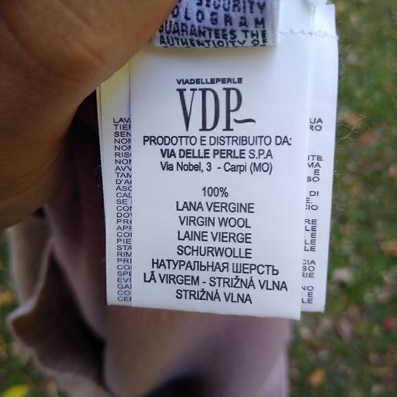 Via Delle Perle Sweater Women's Medium Virgin Wool Metallic Gold Tunic - Picture 10 of 12